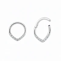 Tear Drop Diamond Hoop -Single