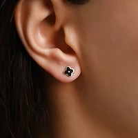 Rounded Petite Clover Stud Earrings