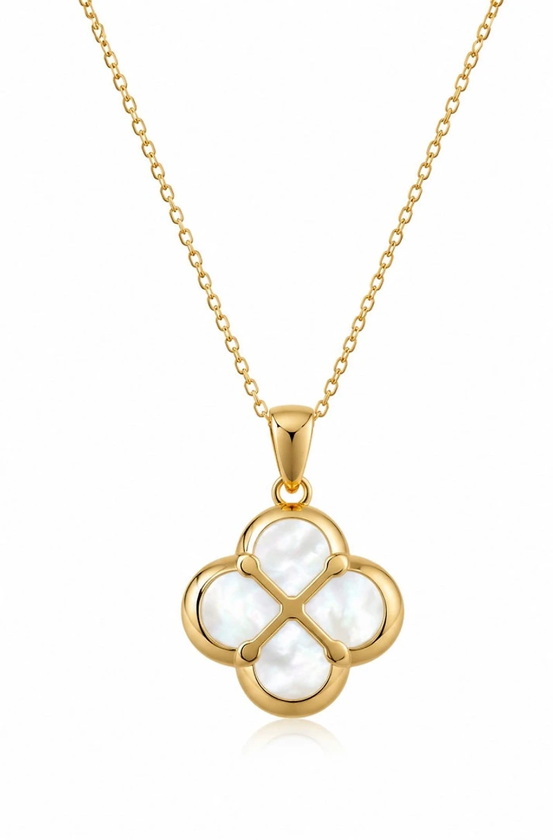 Gleaming Clover Mother-of-Pearl Necklace