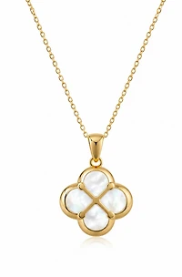 Gleaming Clover Mother-of-Pearl Necklace