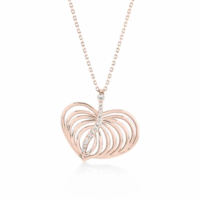 Palm Heart Diamond Necklace