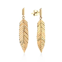 Gold Leaf Drop Pair Earrings