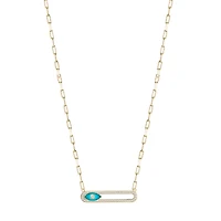 Shiny Sideways Shift Evil Eye Necklace
