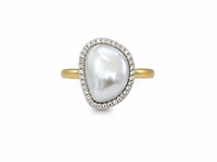 Organic Pearl Halo Ring