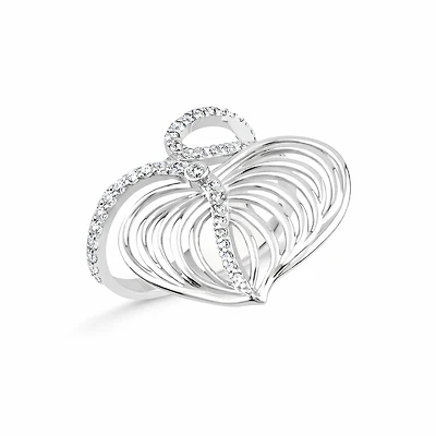 Palm Heart Diamond Ring