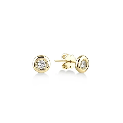 Single Bezel Diamond  Earring (0.33 cts)