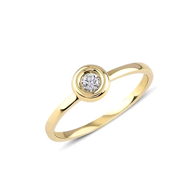 Single Bezel Diamond Ring - 0.33 cts