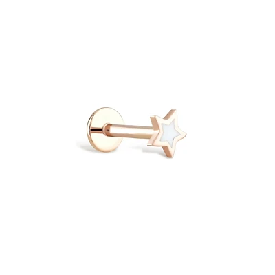 Enameled Golden Star Piercing -Single