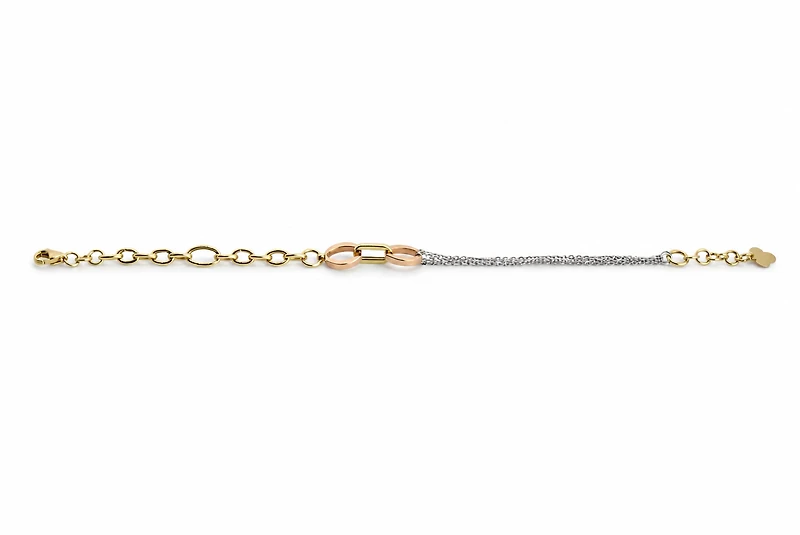 Trinity Link 18K Gold Bracelet