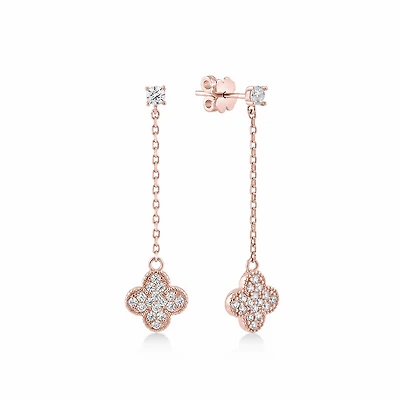 Gleaming Clover Drop Earrings