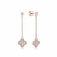 Gleaming Clover Drop Earrings