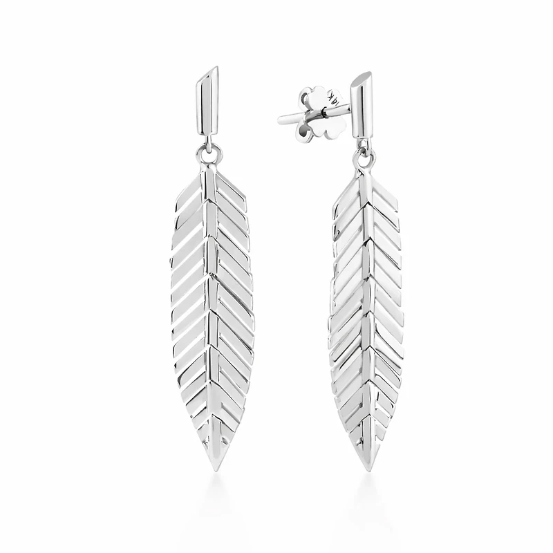 Gold Leaf Drop Pair Earrings