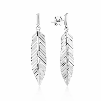 Gold Leaf Drop Pair Earrings