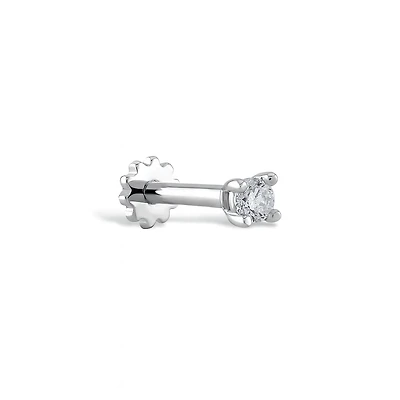 Single Diamond Stud Earring - Piercing