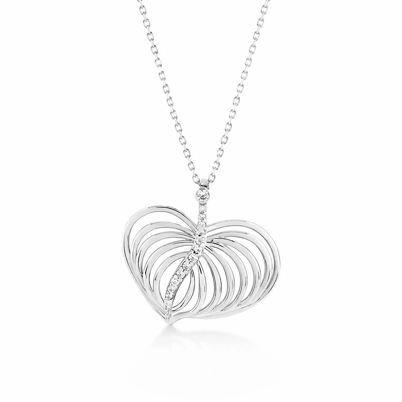 Palm Heart Diamond Necklace