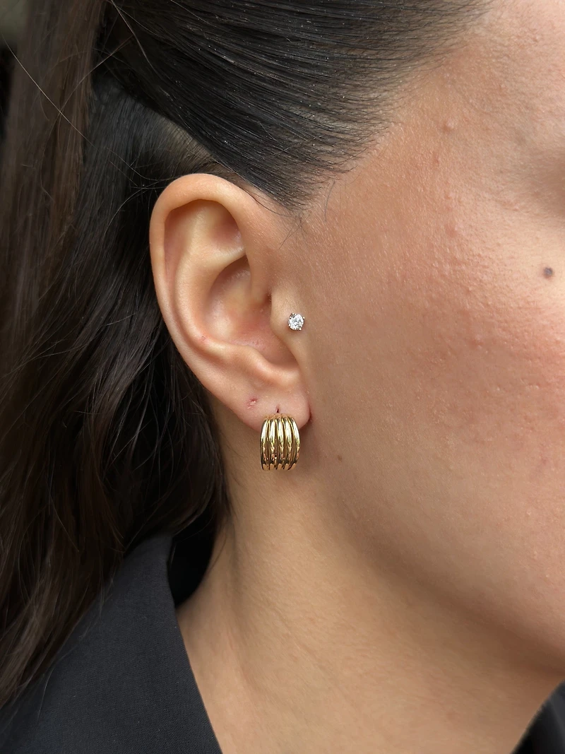 Multi-Row Huggie Hoop Earrings