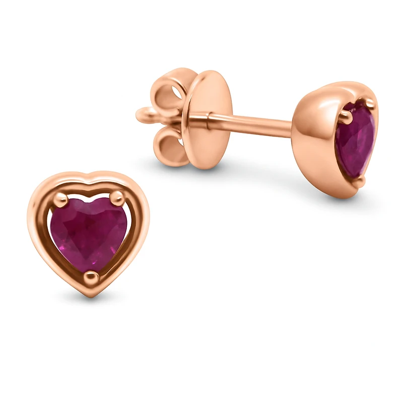 Gold Embraced Heart Earrings