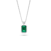 Gold-Framed Jewel Light Necklace - Emerald