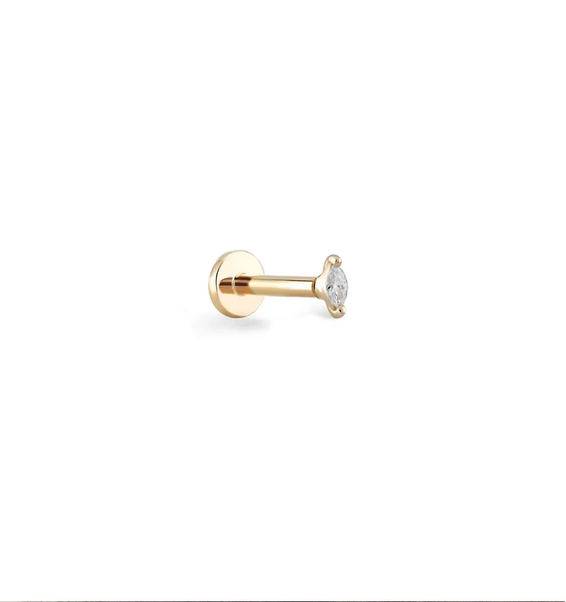 Dainty Marquis Diamond  Piercing -Single