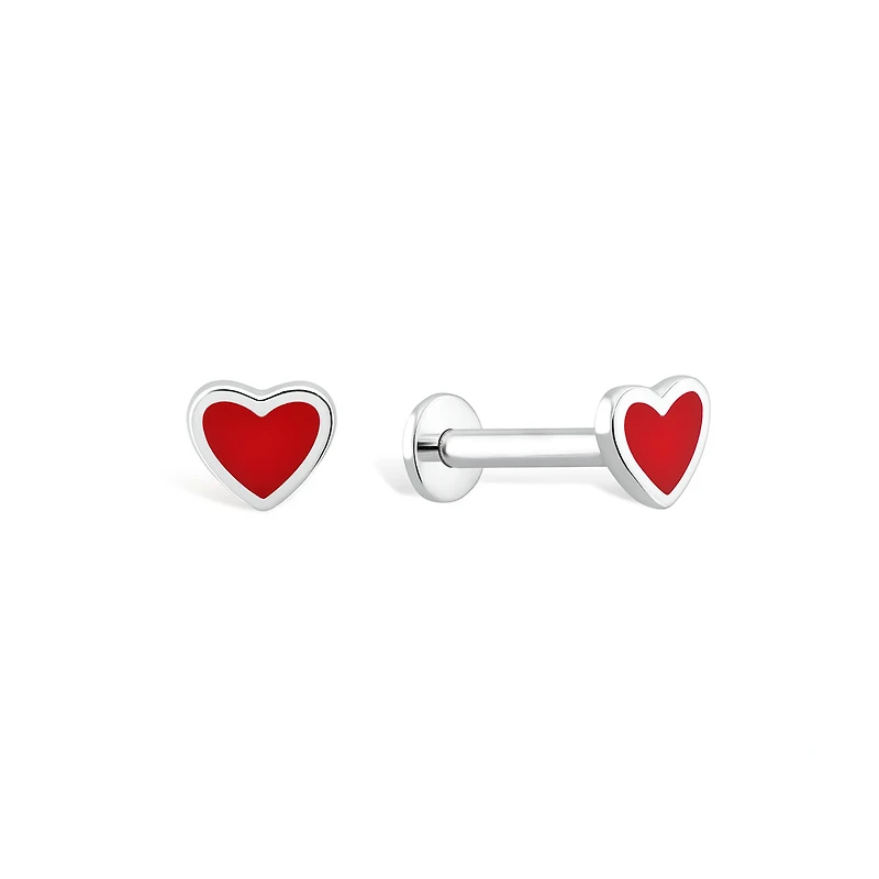 Enameled Golden Heart Piercing -Single