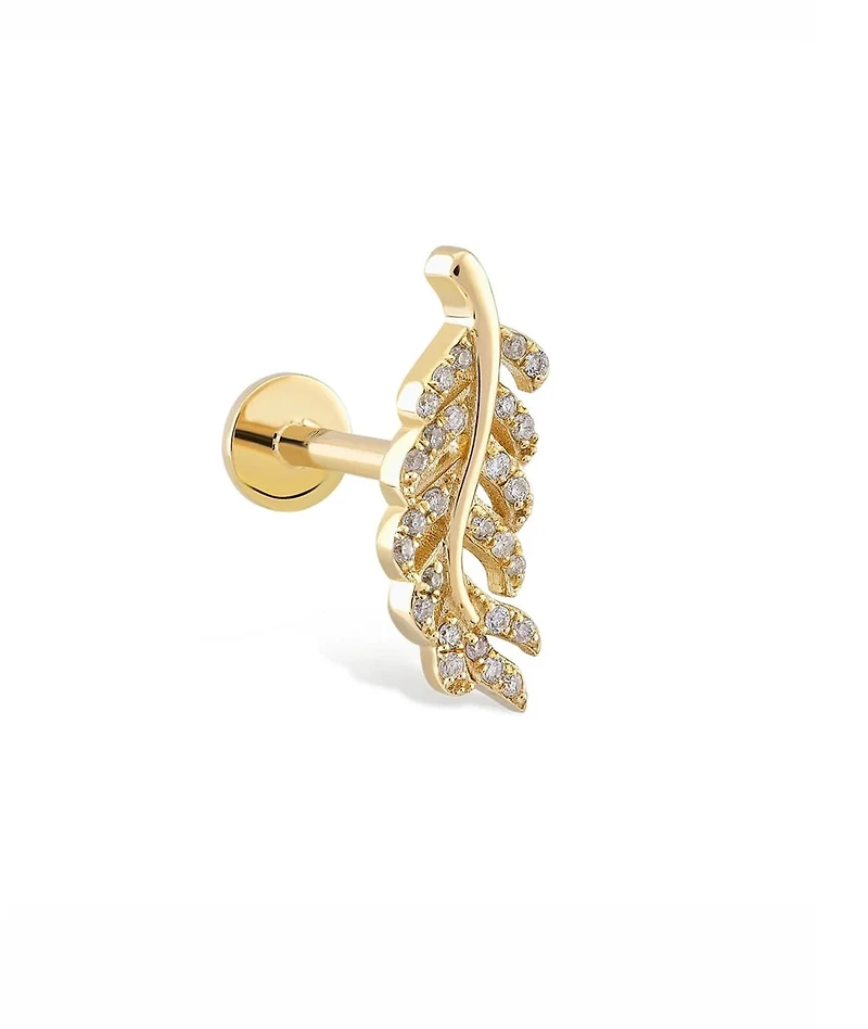 Diamond Feather Piercing -Single