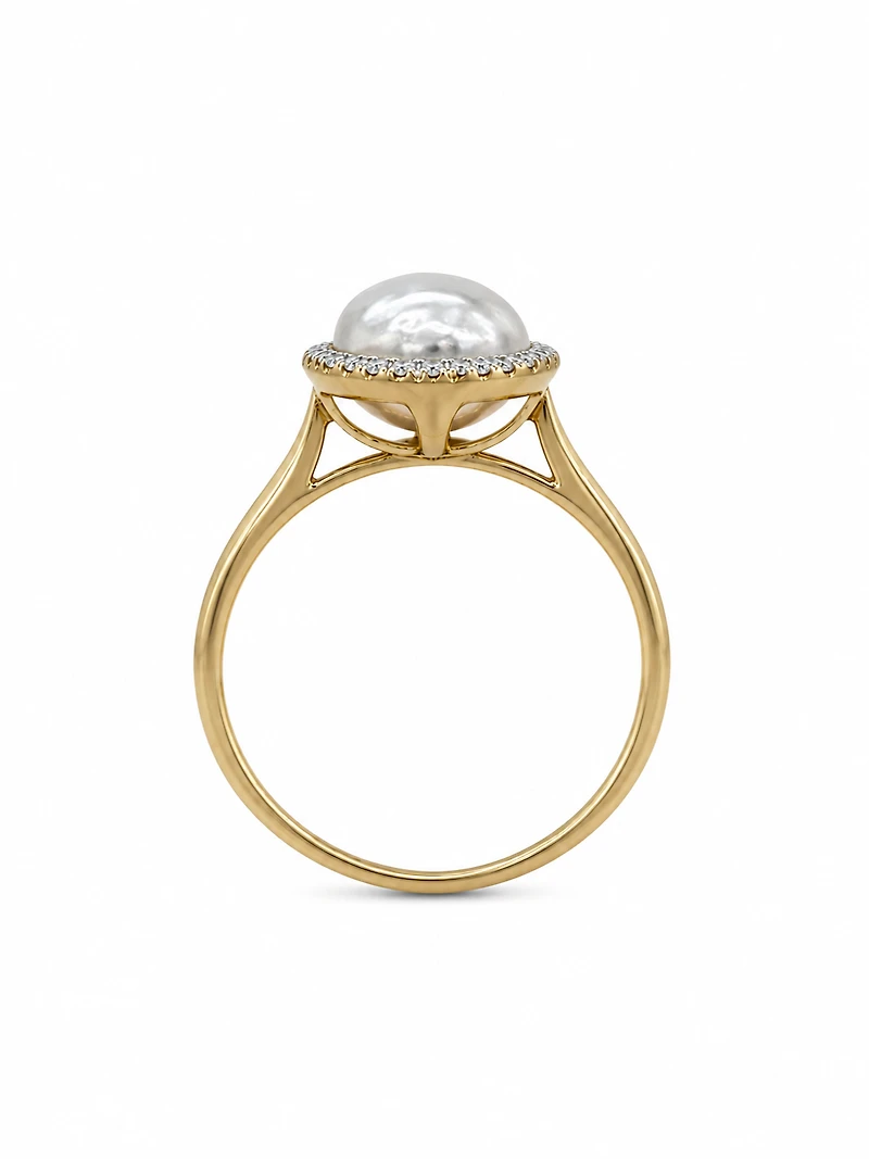 Organic Pearl Halo Ring