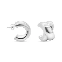 Silver Double Band Earring