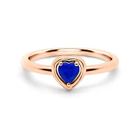 Gold Embraced Heart Ring - Sapphire