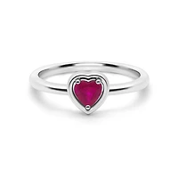 Gold Embraced Heart Ring - Ruby