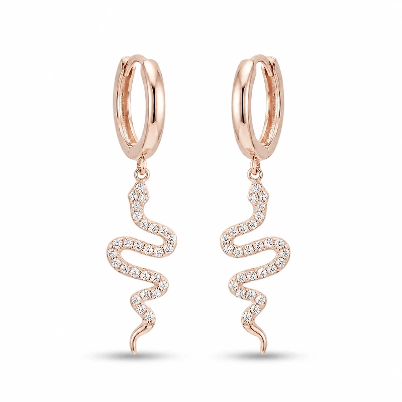 Diamond Snake Hoops