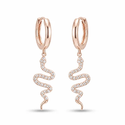 Diamond Snake Hoops