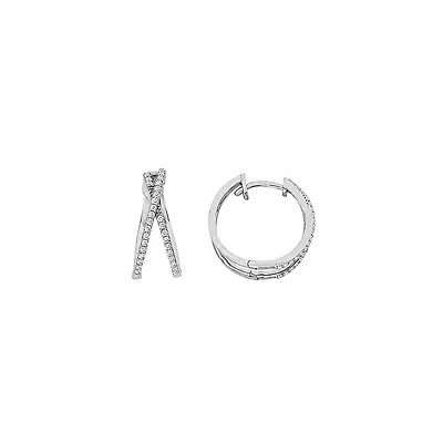 Crisscross Diamond Hoops