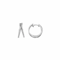 Crisscross Diamond Hoops