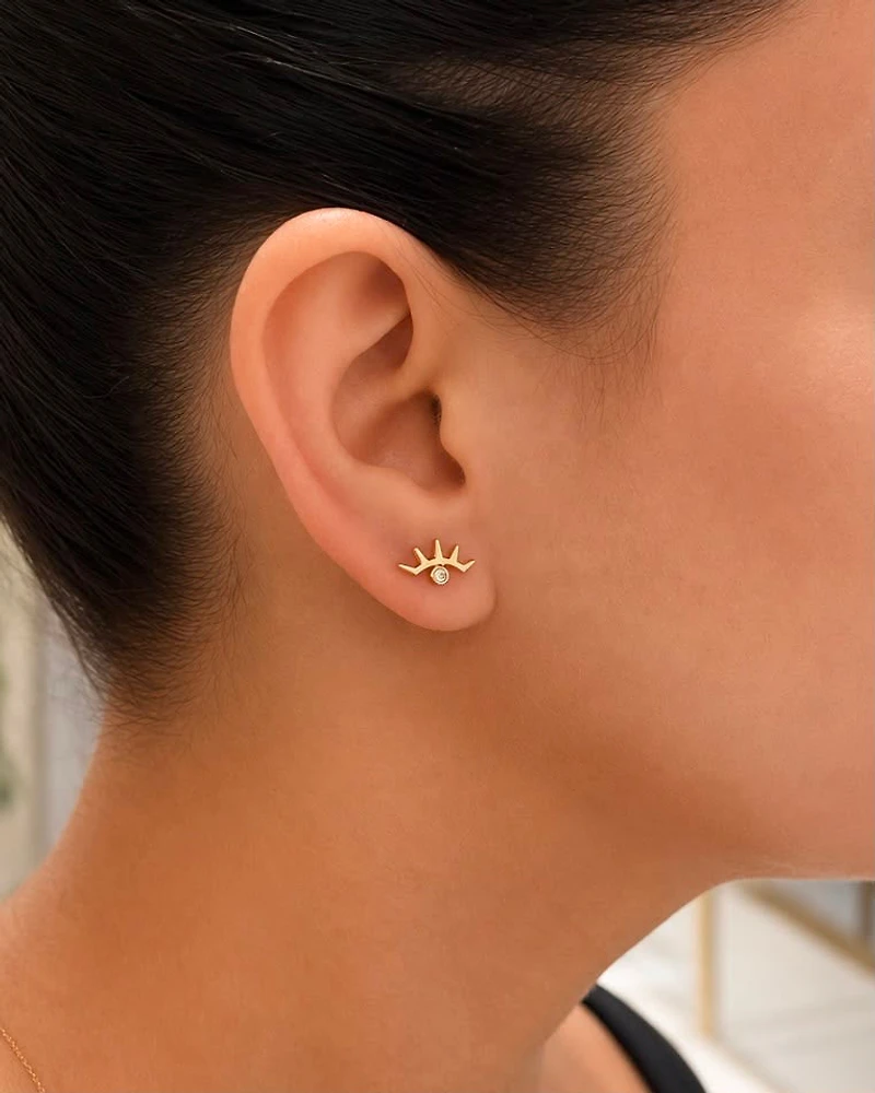 Diamond Eyelash Earring