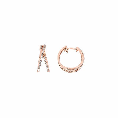 Crisscross Diamond Hoops