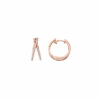 Crisscross Diamond Hoops