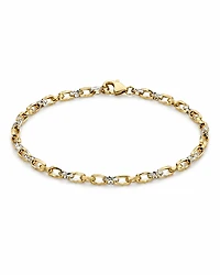 Two-Tone Textured Link Bracelet