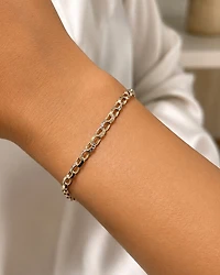 Two-Tone Textured Link Bracelet