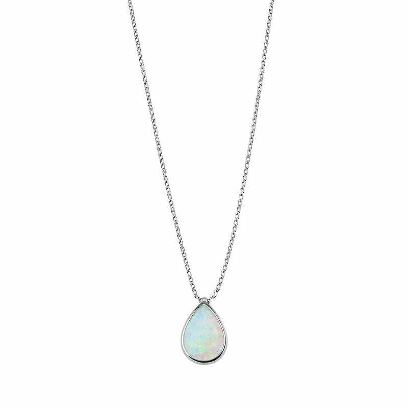 Teardrop Opal Pendant Necklace