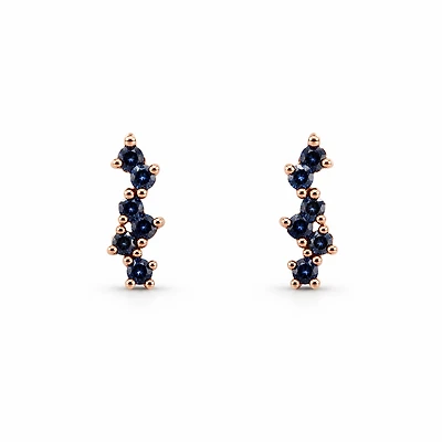 Sapphire Cluster Earrings