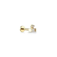 Mini Baguette Flat Back Stud Piercing -Single