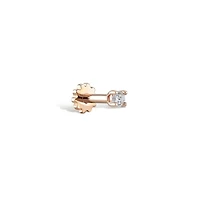 Single Diamond Stud Earring - Piercing