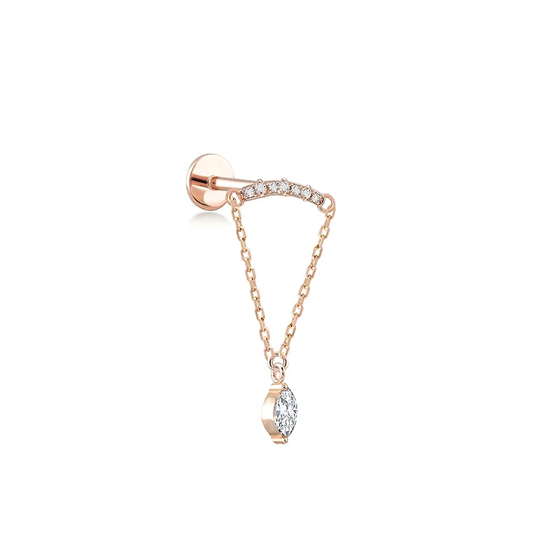 Raining Diamond Stud - Piercing -Single