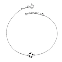 Black and White Bracelet, 14k Gold