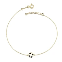 Black and White Bracelet, 14k Gold