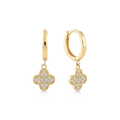 Gleaming Shamrock Huggie Earring