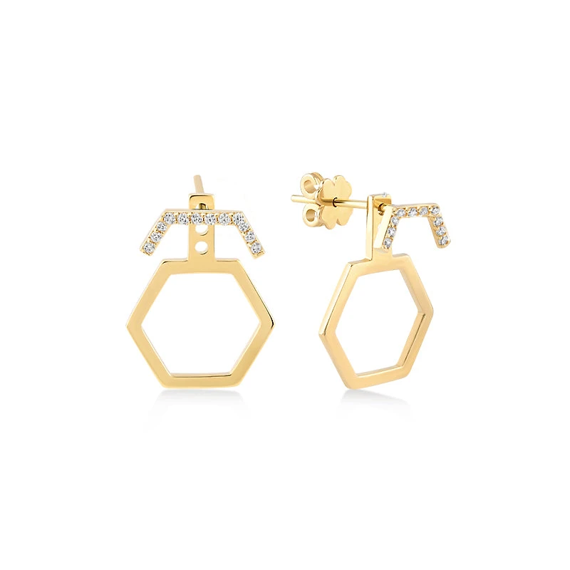 Hexagon Sparkle Earring