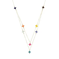 Colorful Enamel Flowers Necklace