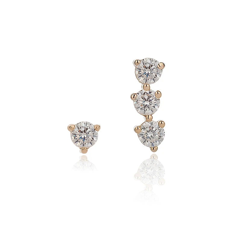 Irregular Diamond Earring Stud