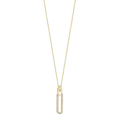 Long Diamond Oval Pendant